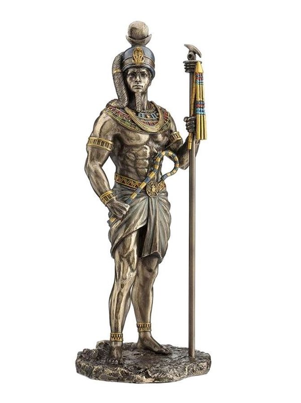 KHONSOU dieu égyptien de la LUNE statue mythologie égyptienne neuve couleur bronze laiton 28cm