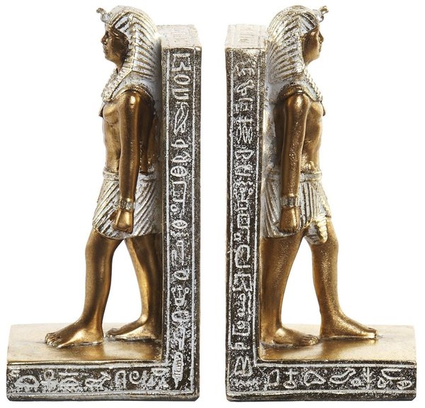 SERRE LIVRE ÉGYPTE antique neuf couleur dorée & blanc 20cm en polyrésine cadeau BUREAU